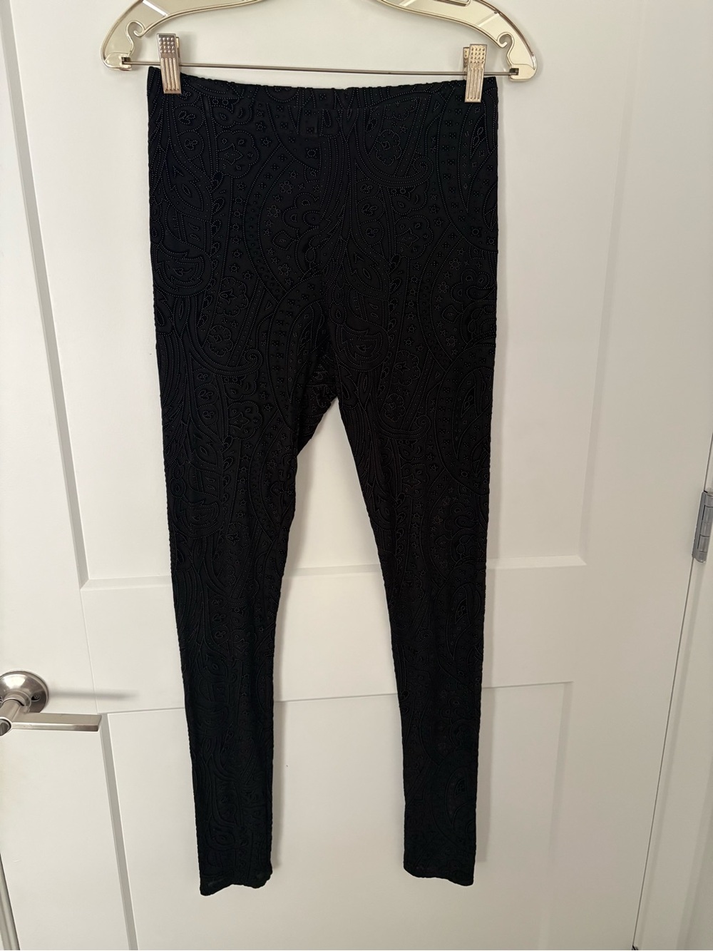 See You Monday Black Textured Leggings